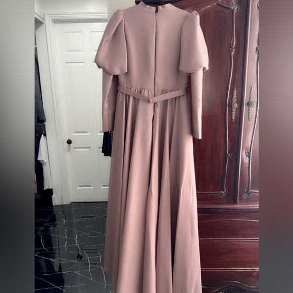 Dresses & Skirts - Elegant Puff-Sleeve Maxi Dress in Dusty Rose